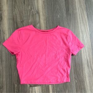 Hot pink cropped baby tee